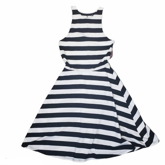 SO Sleeveless Striped Knee Length Dress Size S - Picture 1 of 8